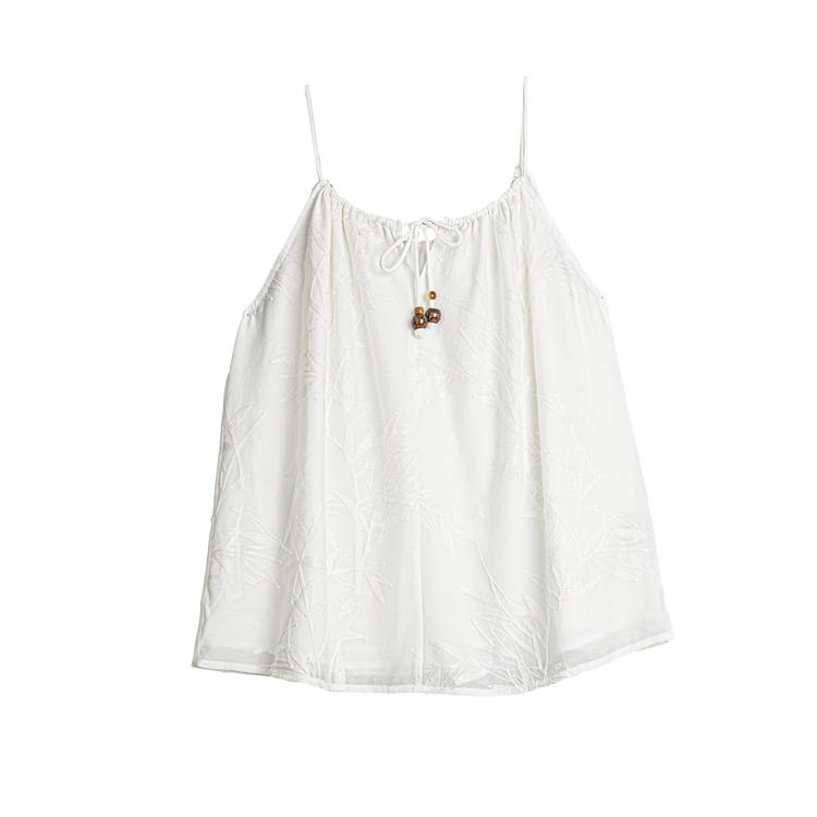 ELLE Tank Tops Women's White Crew Neck Moderate Straight Fit
