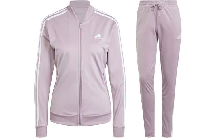 Adidas Adidas Essentials 3 Stripes Tracksuit Casual Suit Women's Purple