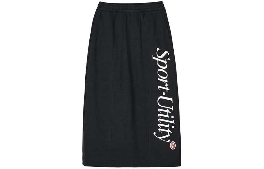 Skechers Colorful Casual Long Skirt Women's Carbon Black