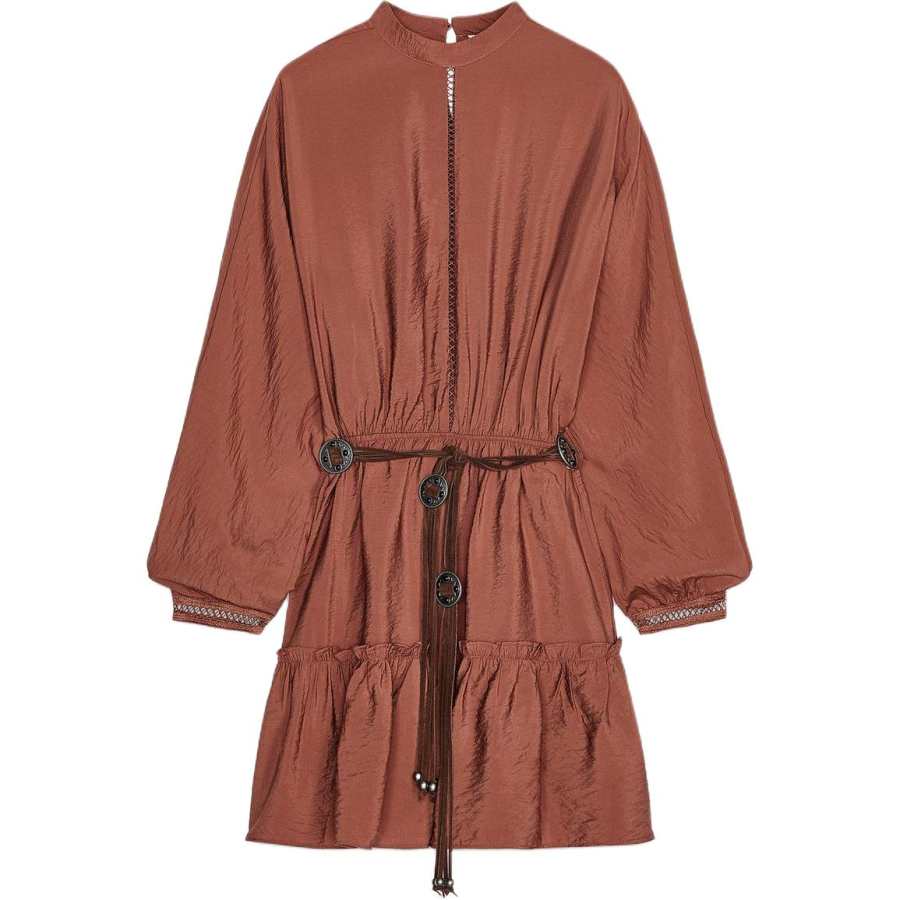 ZARA Long Sleeved Dress Women's Light Brown