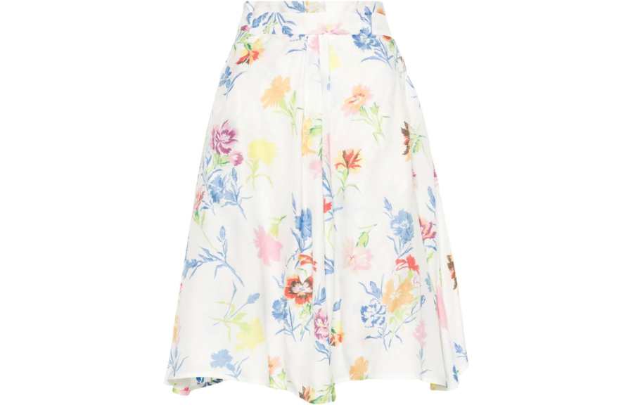 KENZO SS24 Casual Long Skirt Women's White