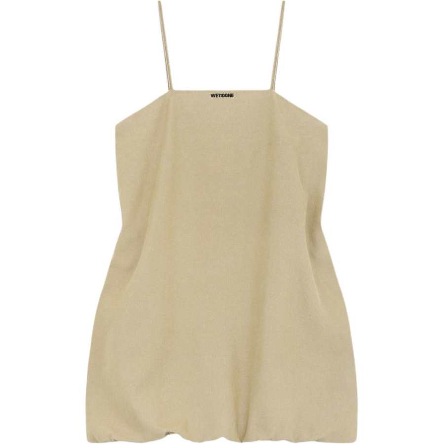 WE11DONE Slip Dresses Women's Beige Square Collar Moderate Short