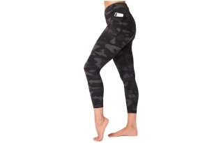 Sweaty Betty Sports Pants Women's Pure Black Camouflage Print