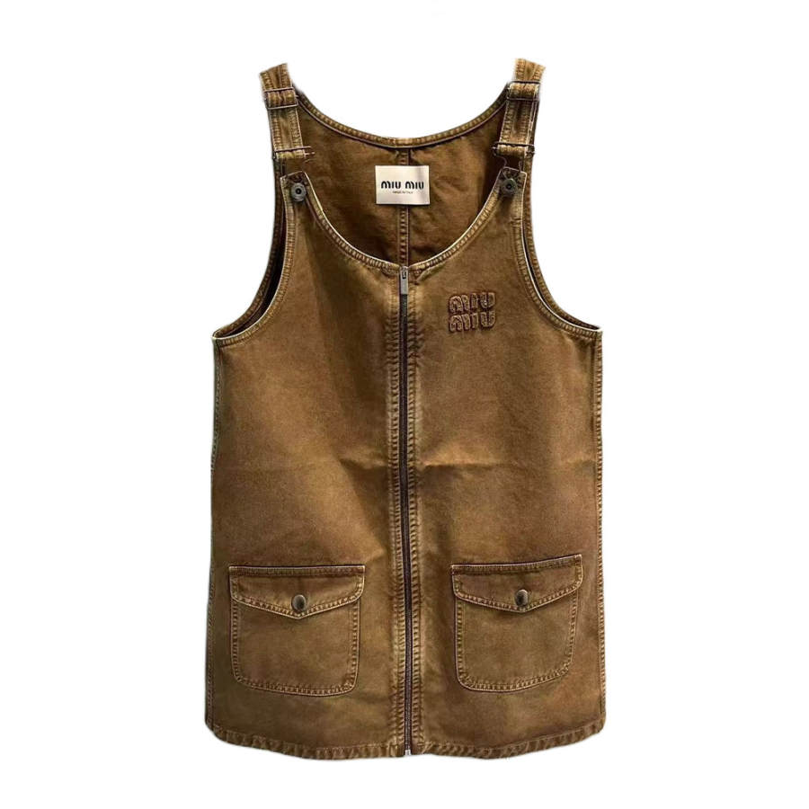 MIU MIU SS25 Slip Dress Women's Brown