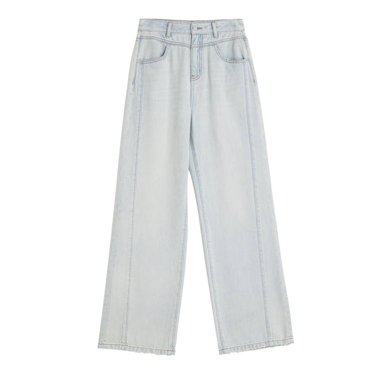 ELLE Jeans Women's Denim Blue Moderate Wide Leg Pants