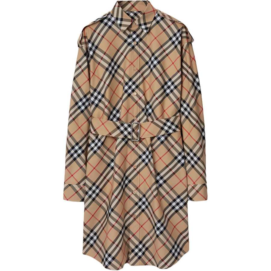 Burberry Checked Belted Shirt Dress