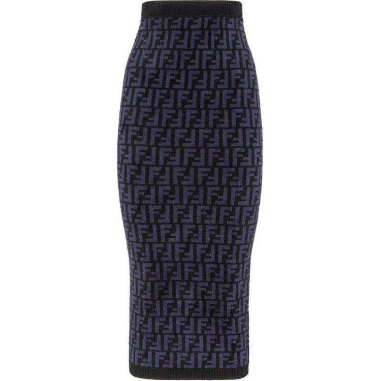 FENDI FW22 Casual Short Skirts Women's Blue