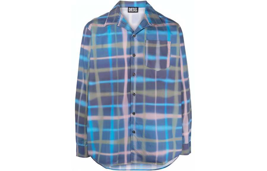 DIESEL DIESEL Shirts Men's Blue Lapel Moderate Other