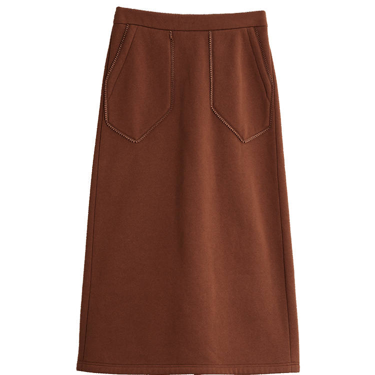 ELLE Casual Long Skirt Women's Brown