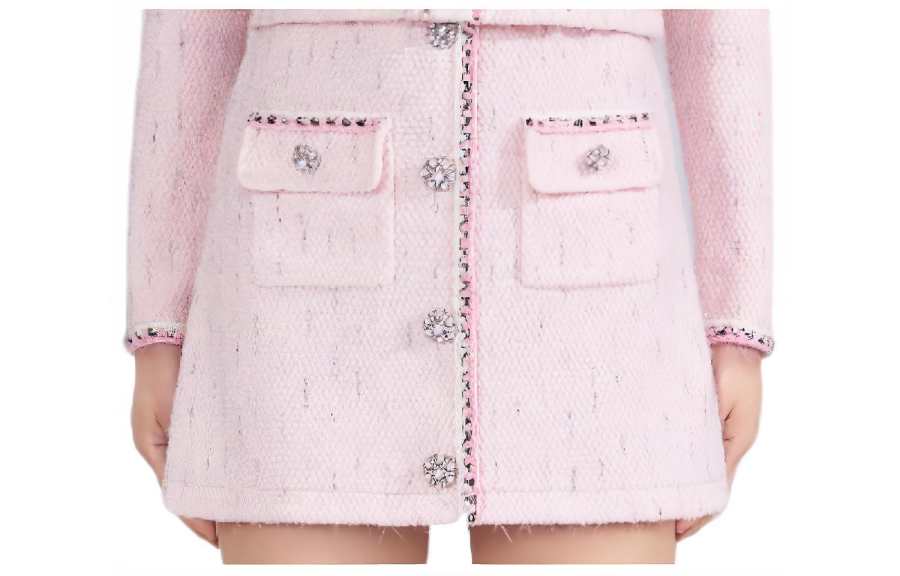 Self-portrait Self Portrait Casual Short Skirts Women's Pink Moderate Short Bodycon Skirt