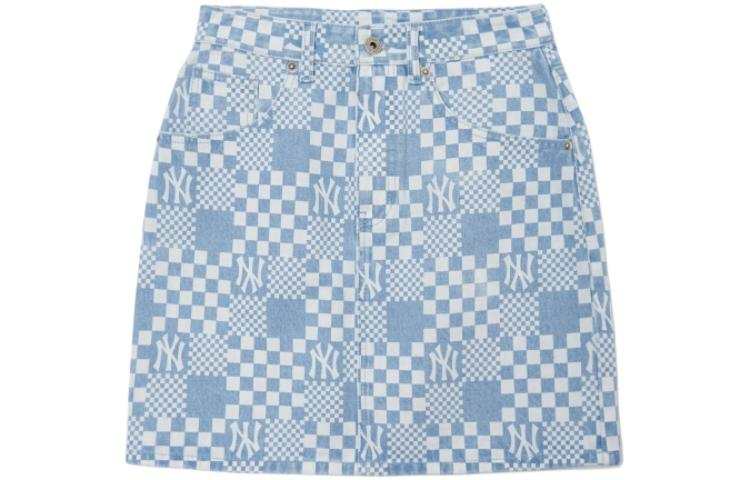 MLB New York Yankees SS22 Denim Dress Women's Light Blue