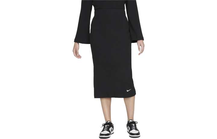 Nike Nike Casual Long Skirts Women's Black Moderate Long Knitted Skirt
