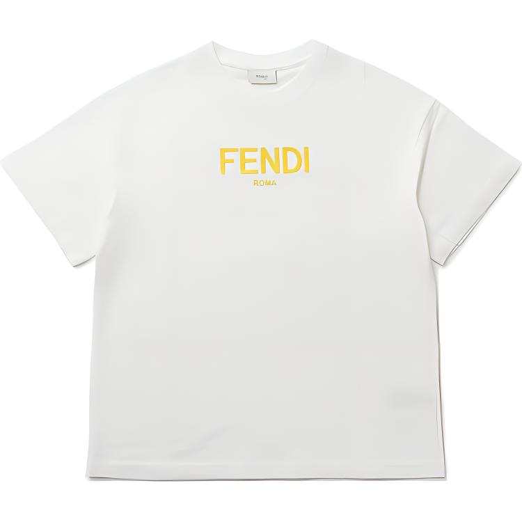 FENDI Kids T Shirts Crew Neck Moderate