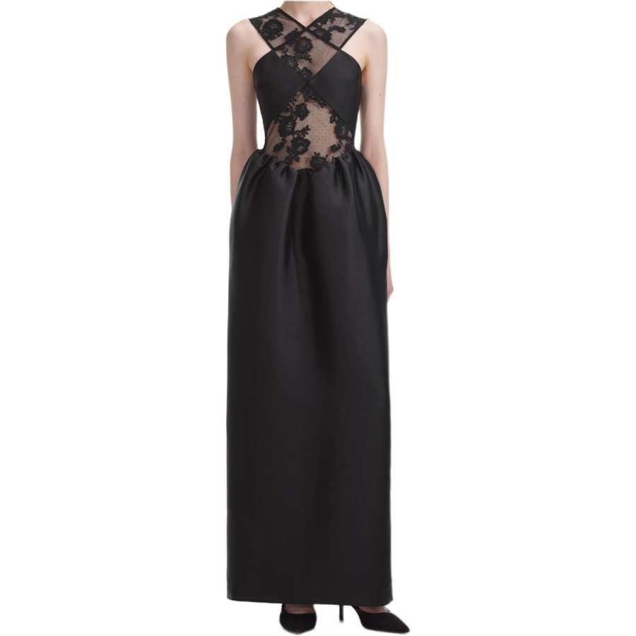 Self-portrait Self portrait Lace trim Taffeta Maxi Dress