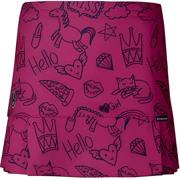 CORALIAN Casual Short Skirts Women's Dark Pink