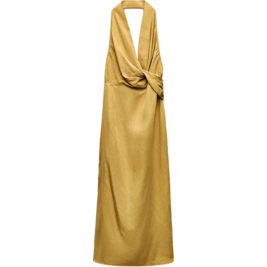 ZARA ZW Sleeveless Dress Women's Mustard
