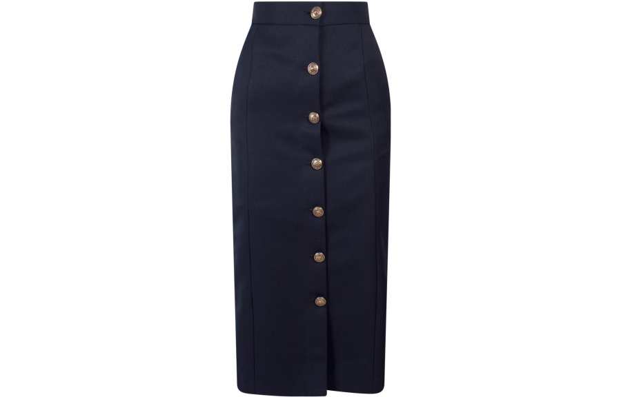 Golden Goose FW22 Casual Long Skirt Women's Navy Blue