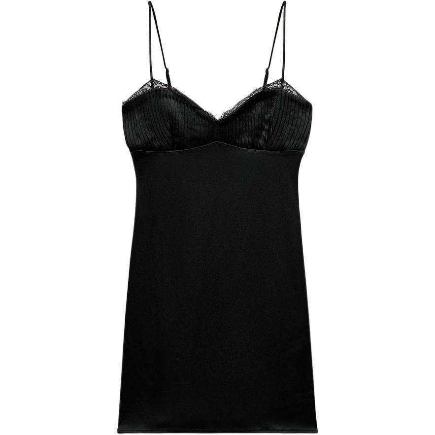 ZARA Slip Dresses Women's Black