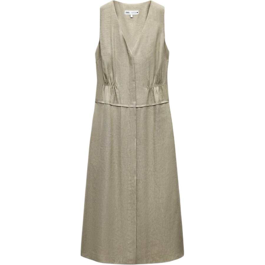 ZARA ZW Sleeveless Dress Women's Green
