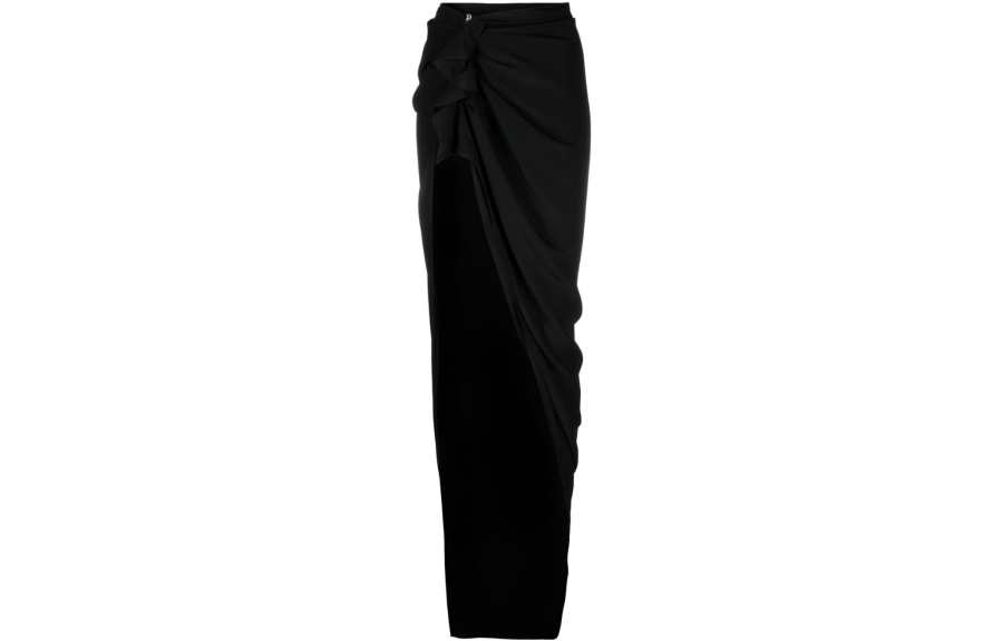 Rick Owens ruffle-trim draped maxi skirt