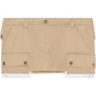 MIU MIU Chino Logo Detailed Mini Skirt