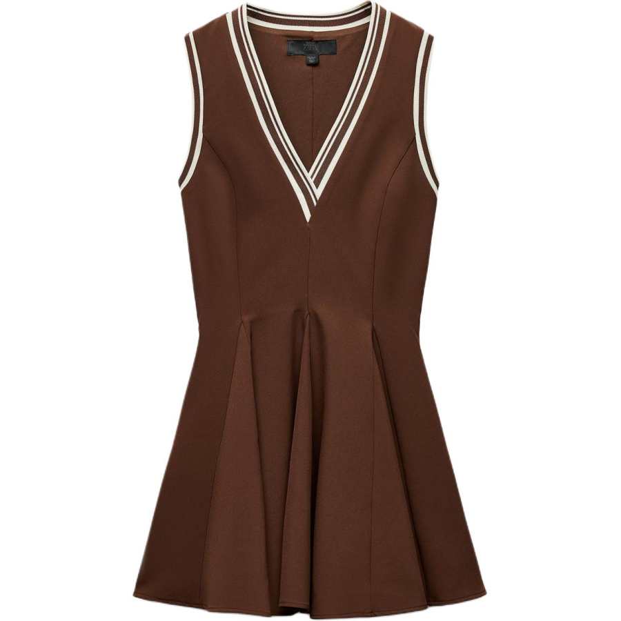 ZARA Sleeveless Dress Women's Brown