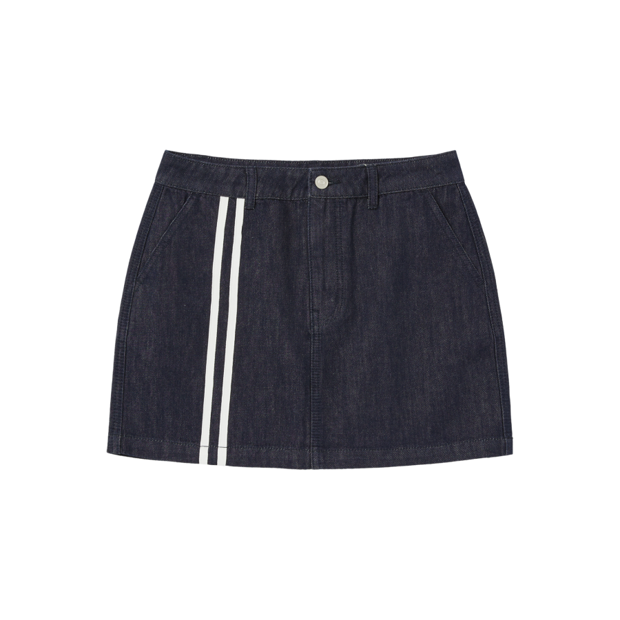 Nerdy Denim Short Skirts Women's Dark Blue Moderate Short A Line Skirt
