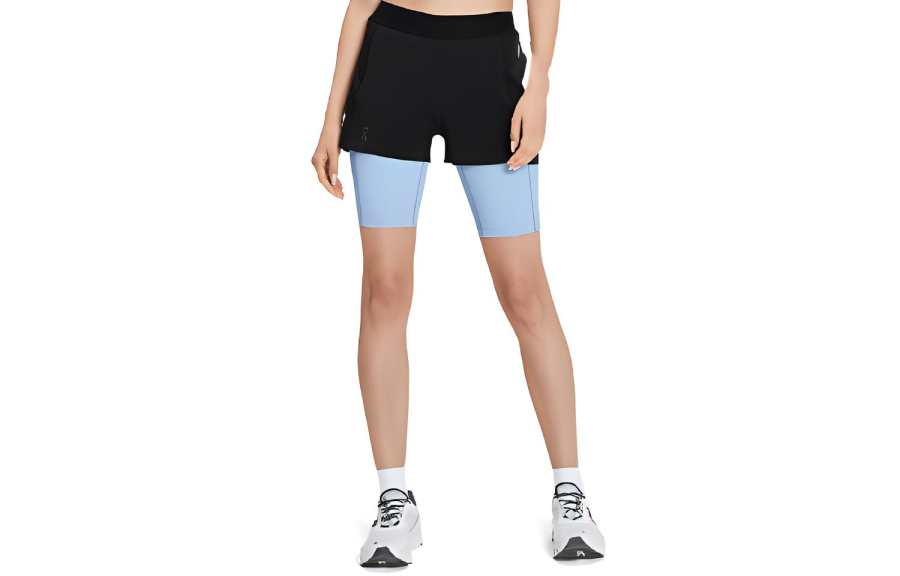 On Sports Shorts Women's Black/Stratum Blue