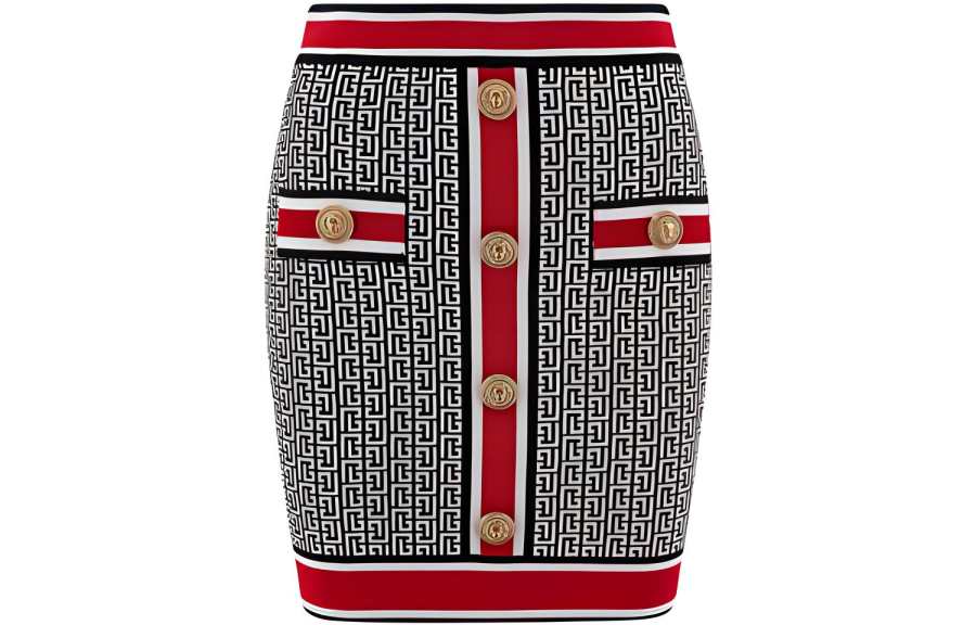 BALMAIN BALMAIN Button Embellished Knit Skirt