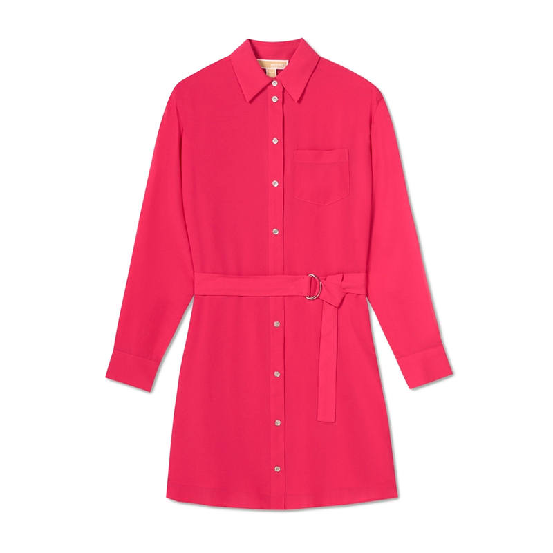 MICHAEL KORS SS25 Long Sleeved Dress Women's Dragon Fruit Red