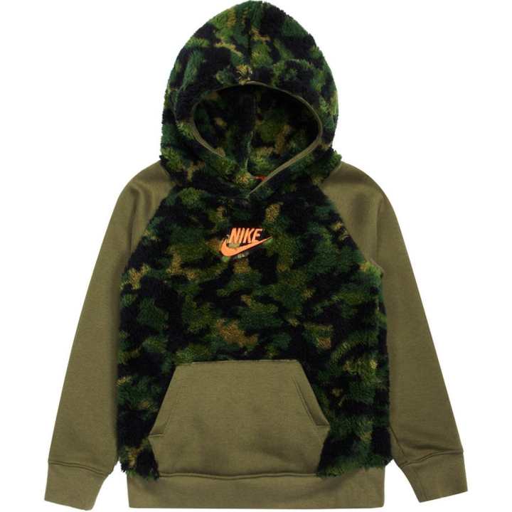 Nike Nike Sweatshirt Comfortable Thermal Fleece Lined Knitted Fabric Pullover Green Children Aged 3 7 Years Old