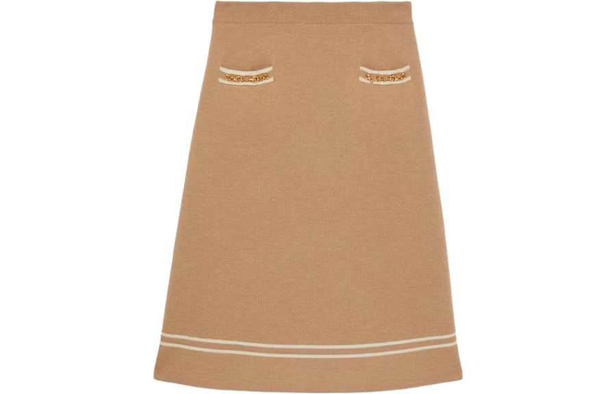 GUCCI Casual Long Skirt Women's Brown