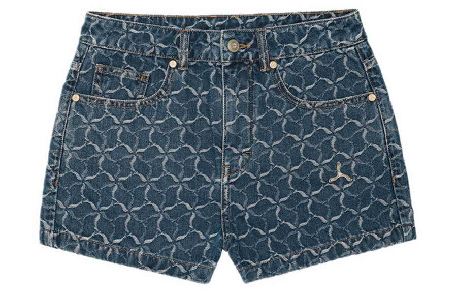 LI-NING 1990 LI NING 1990 Denim Shorts Women's New Denim Blue