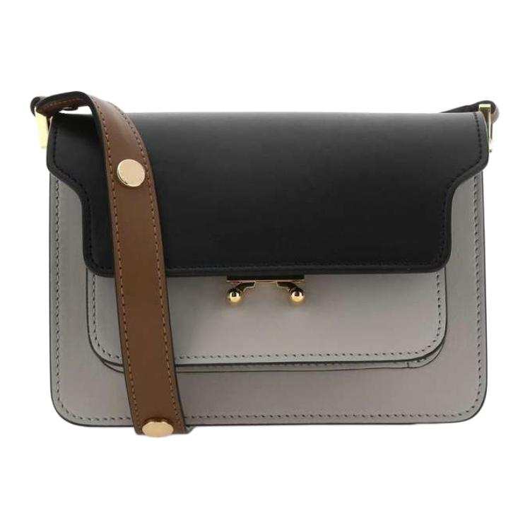 MARNI Cow Leather Crossbody Bag, Shoulder Bag Mini Women's Gray