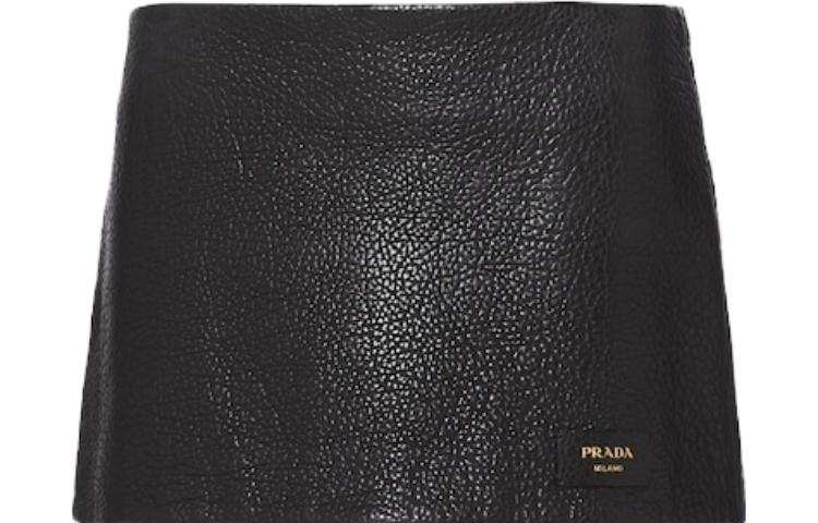PRADA PRADA Leather Short Skirts Women's Black