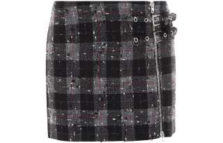 Alessandra Rich Checked Zip Detailed Mini Skirt