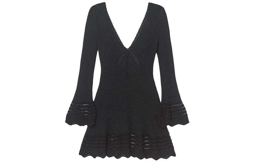 Self-portrait Self portrait Long Sleeved Dress Women's Classic Black