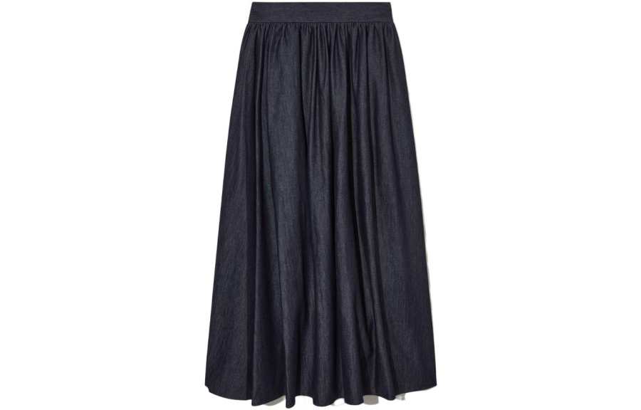 COS Casual Long Skirts Women's Indigo Moderate Mid Length A Line Skirt