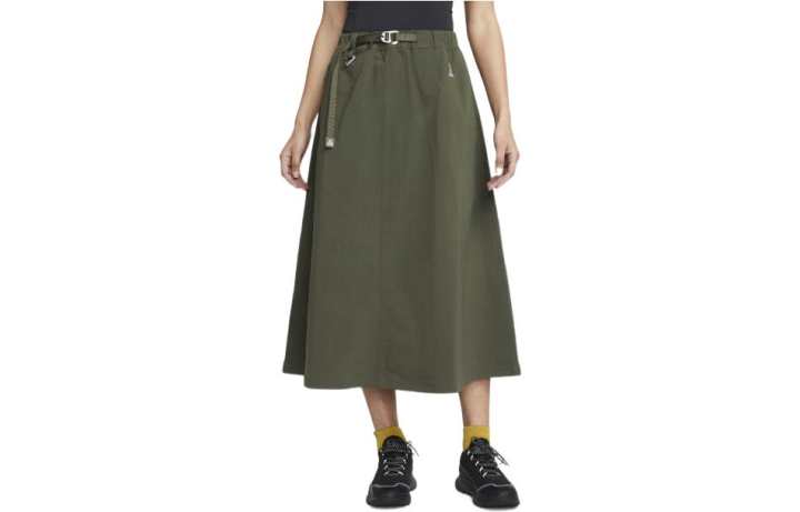 Nike Nike Casual Long Skirts Women's Green Moderate Mid Length A Line Skirt
