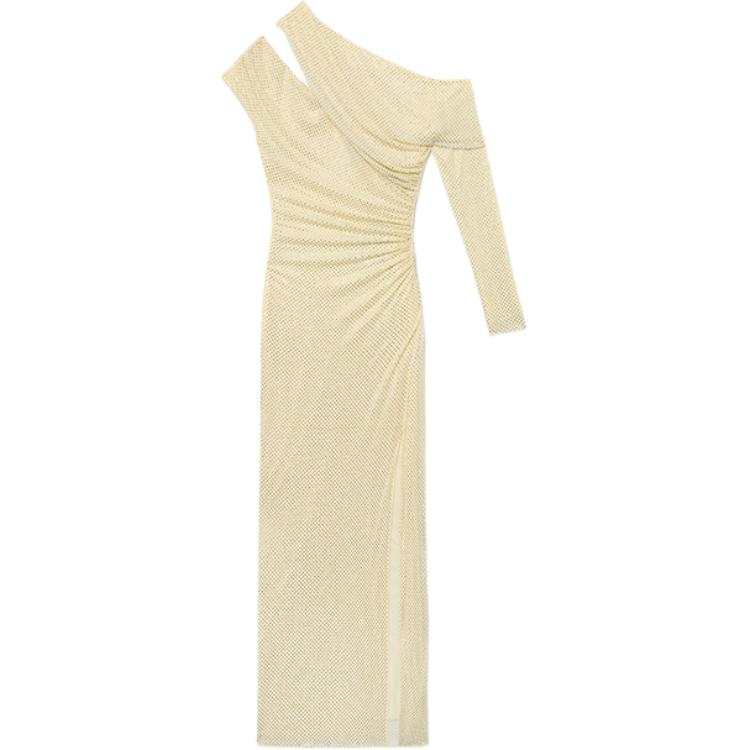 Self-portrait Self portrait Long Sleeved Dress Women's Light Gold