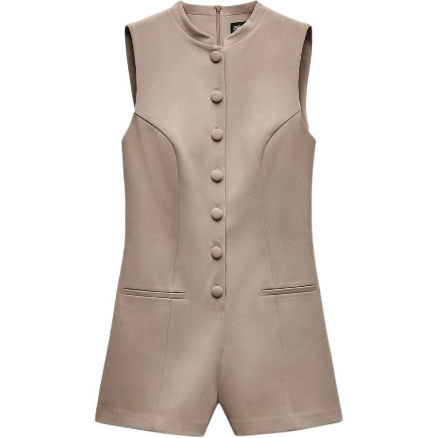 ZARA Jumpsuit Women's Brown/Dark Taupe