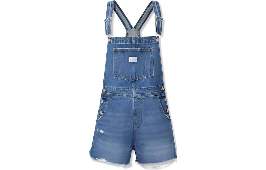 Levis Denim Shorts Women's Blue Moderate Straight Fit Pants
