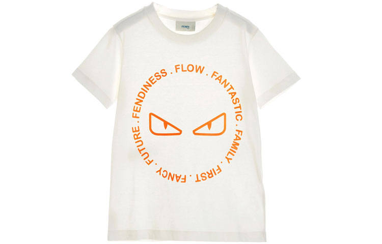 FENDI Kids T Shirts Crew Neck Moderate