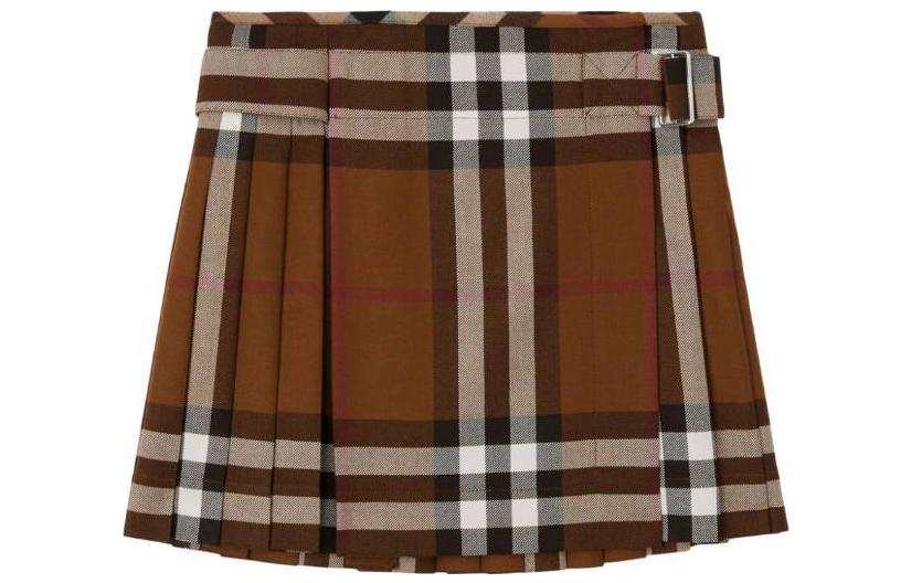 Burberry 【Previous Season】checked pleated wool mini skirt