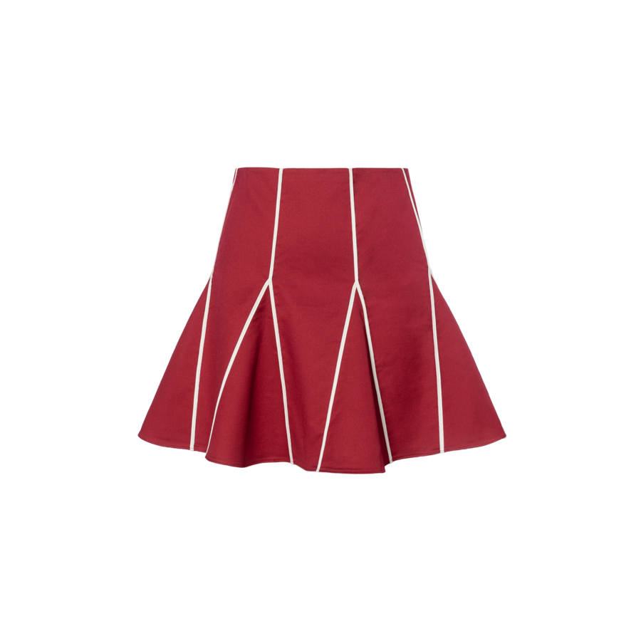RED VALENTINO Casual Short Skirts Women's Red Moderate Short Pleated Skirt
