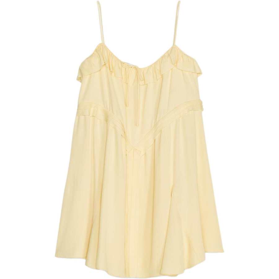 ZARA ZW Slip Dress Women's Light Yellow