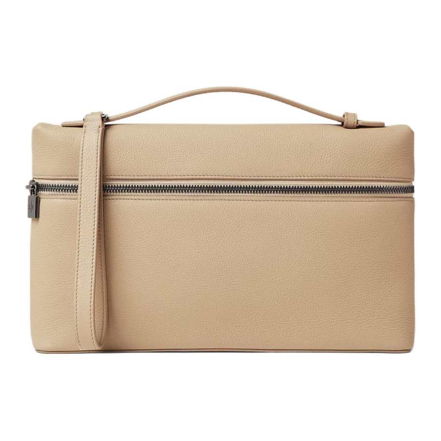 Loro Piana Extra Calfskin Clutch Men's Light Khaki