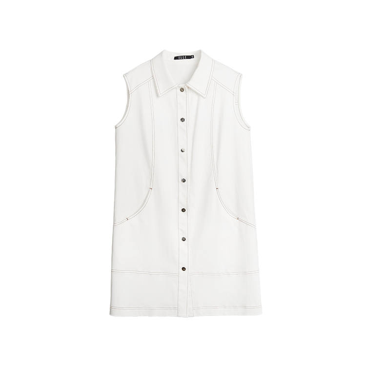 ELLE Sleeveless Dress Women's White