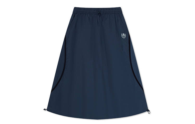 Kappa Casual Long Skirts Women's Dark Blue Gray 0123 Moderate Mid Length Other