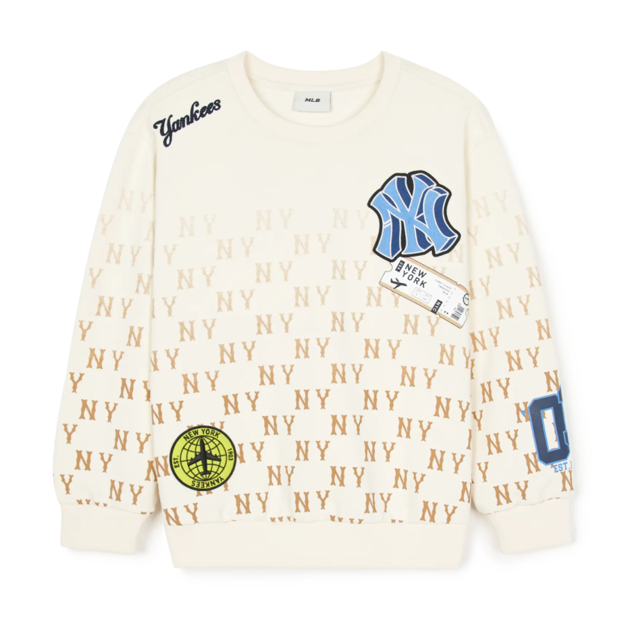 MLB KIDS Sweatshirt Monotive Cream Children Aged 3 7 Years Old